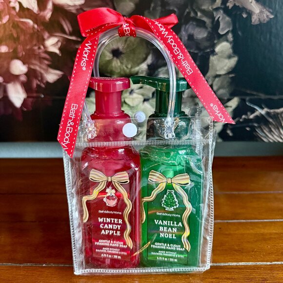 NEW 3-Pc WINTER CANDY APPLE & VANILLA BEAN NOEL Foaming Hand Soap BBW in Bag - Picture 1 of 3